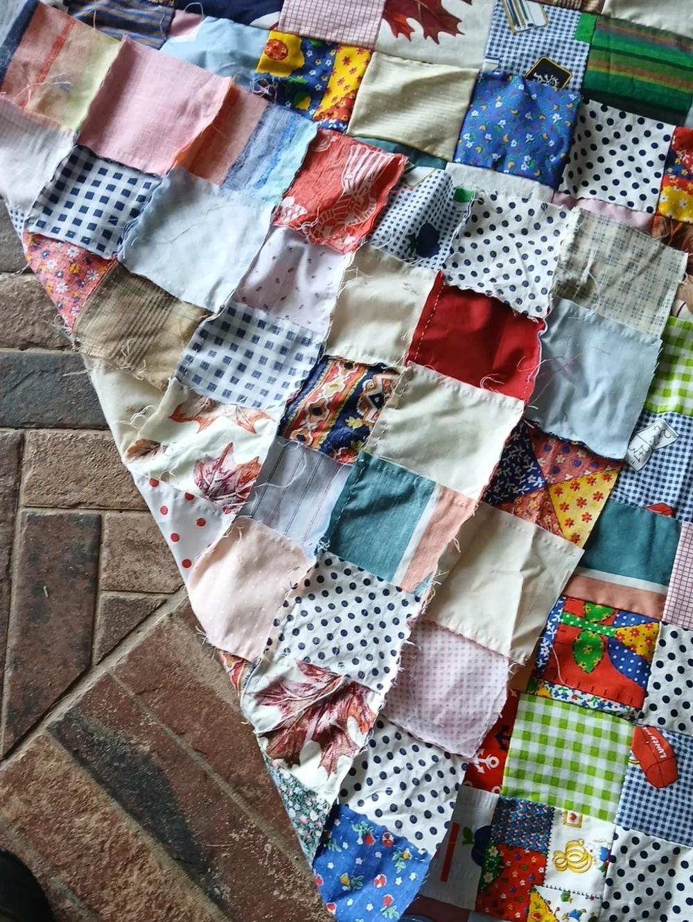 Quilt Top Handmade Multiple Colors 3 Ft X 7 Ft Estimated Size